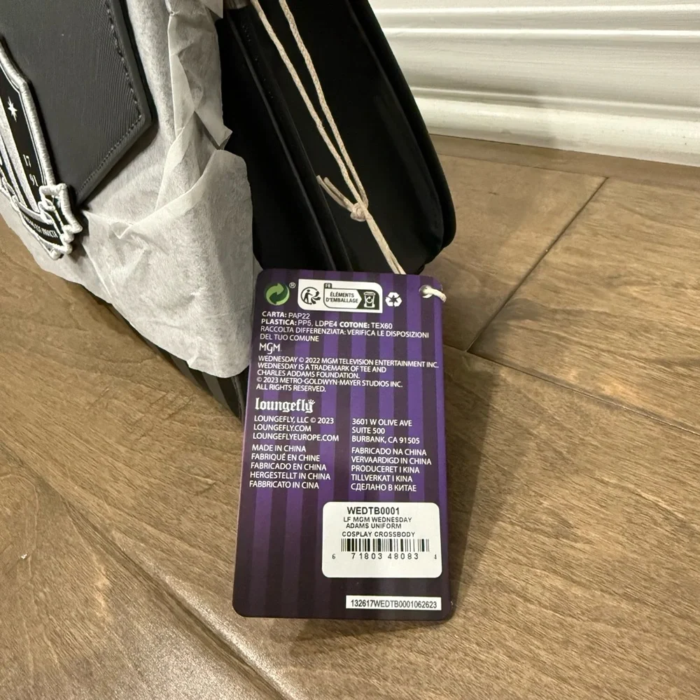 Loungefly Wednesday Addams Exclusive Nevermore Crossbody Bag - Picture 12 of 12